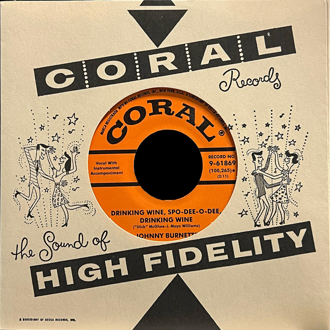 Johnny Burnette - Drinking Wine Spo Dee O Dee BW Butterfingers 45 RPM (RE)